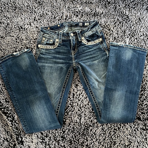 Mid-Rise Boot Cut Jeans - Picture 1 of 10